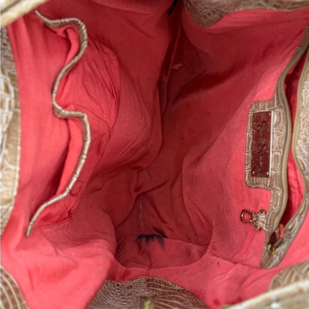 Jessica‎ Simpson Tan Crocodile-Embossed Hobo Bag
